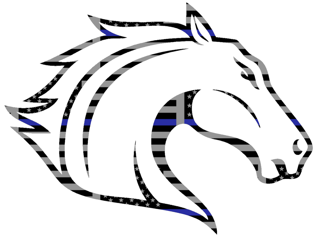 Texas Arlington Mavericks Team Logo Thin Blue Line American Flag Premium DieCut Vinyl Decal PICK SIZE