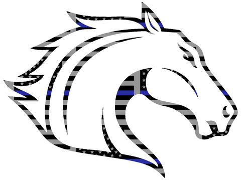 Texas Arlington Mavericks Team Logo Thin Blue Line American Flag Premium DieCut Vinyl Decal PICK SIZE