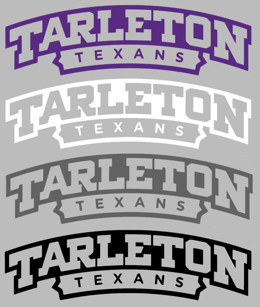 Tarleton Texans Team Name Logo Premium DieCut Vinyl Decal PICK COLOR & SIZE