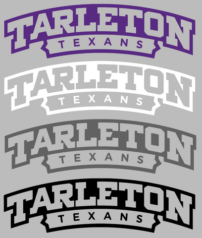 Tarleton Texans Team Name Logo Premium DieCut Vinyl Decal PICK COLOR & SIZE
