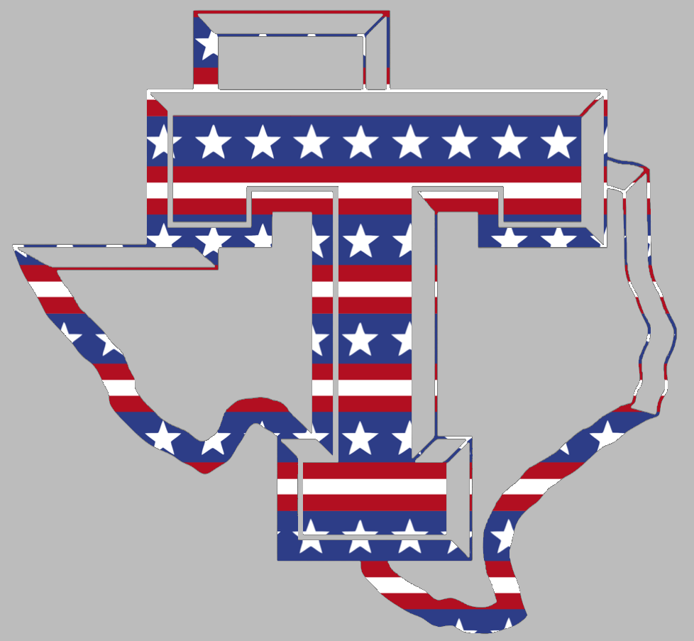 Tarleton Texans Team Logo Stars & Stripes USA American Flag Vinyl Decal PICK SIZE