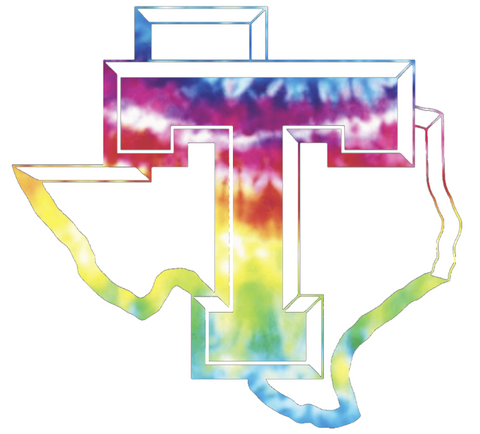Tarleton Texans Team Logo Crucial Catch Cancer Tie Dye Vinyl Decal PICK SIZE