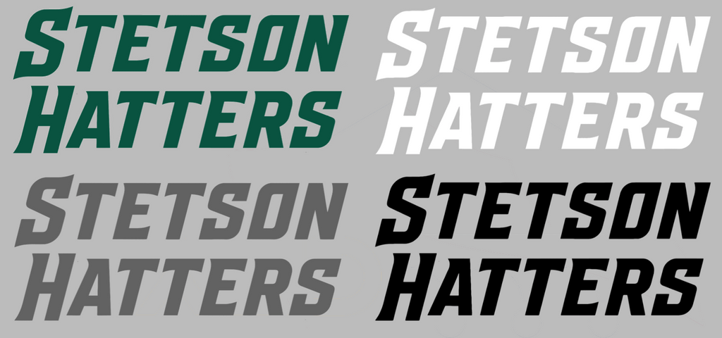 Stetson Hatters Team Name Logo Premium DieCut Vinyl Decal PICK COLOR & SIZE