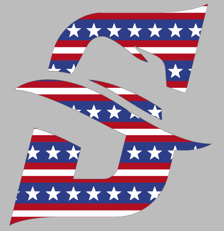 Stetson Hatters Team Logo Stars & Stripes USA American Flag Vinyl Decal PICK SIZE