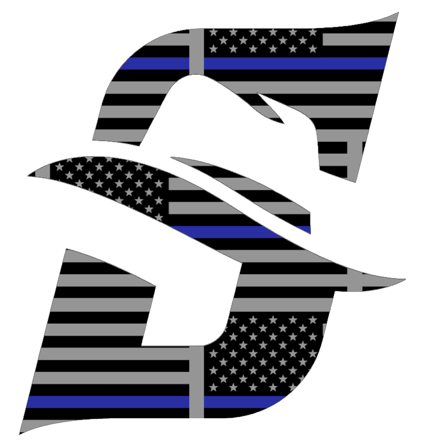 Stetson Hatters Team Logo Thin Blue Line American Flag Premium DieCut Vinyl Decal PICK SIZE