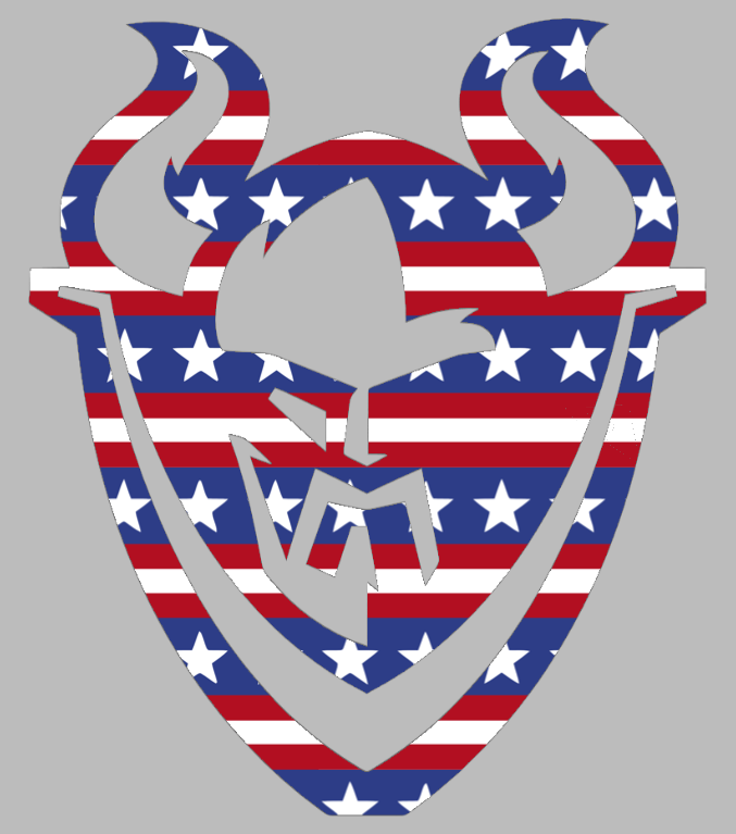 Portland State Vikings Mascot Logo Stars & Stripes USA American Flag Vinyl Decal PICK SIZE