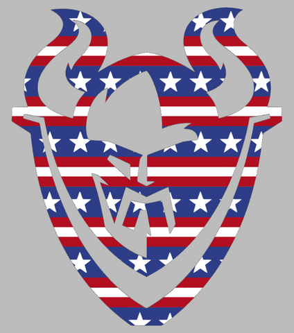 Portland State Vikings Mascot Logo Stars & Stripes USA American Flag Vinyl Decal PICK SIZE