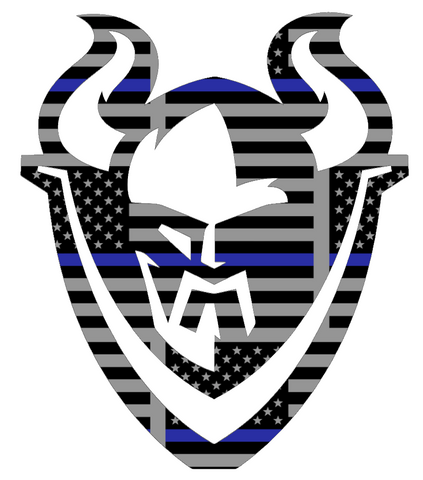 Portland State Vikings Mascot Logo Thin Blue Line American Flag Premium DieCut Vinyl Decal PICK SIZE