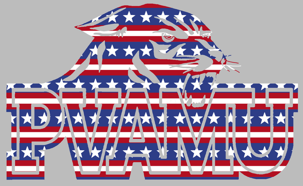 Prairie View A&M Panthers Team Logo Stars & Stripes USA American Flag Vinyl Decal PICK SIZE