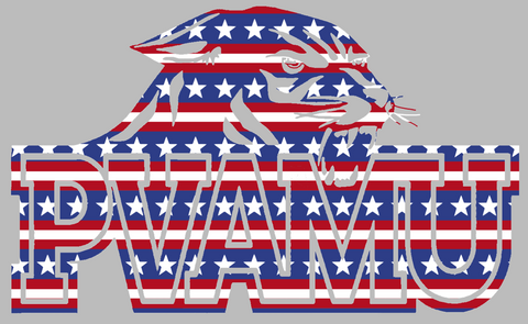 Prairie View A&M Panthers Team Logo Stars & Stripes USA American Flag Vinyl Decal PICK SIZE