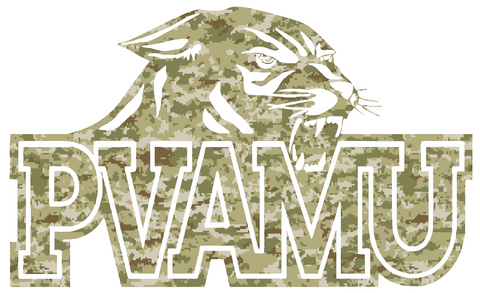 Prairie View A&M Panthers Team Logo Salute to Service Camouflage Camo Vinyl Decal PICK SIZE