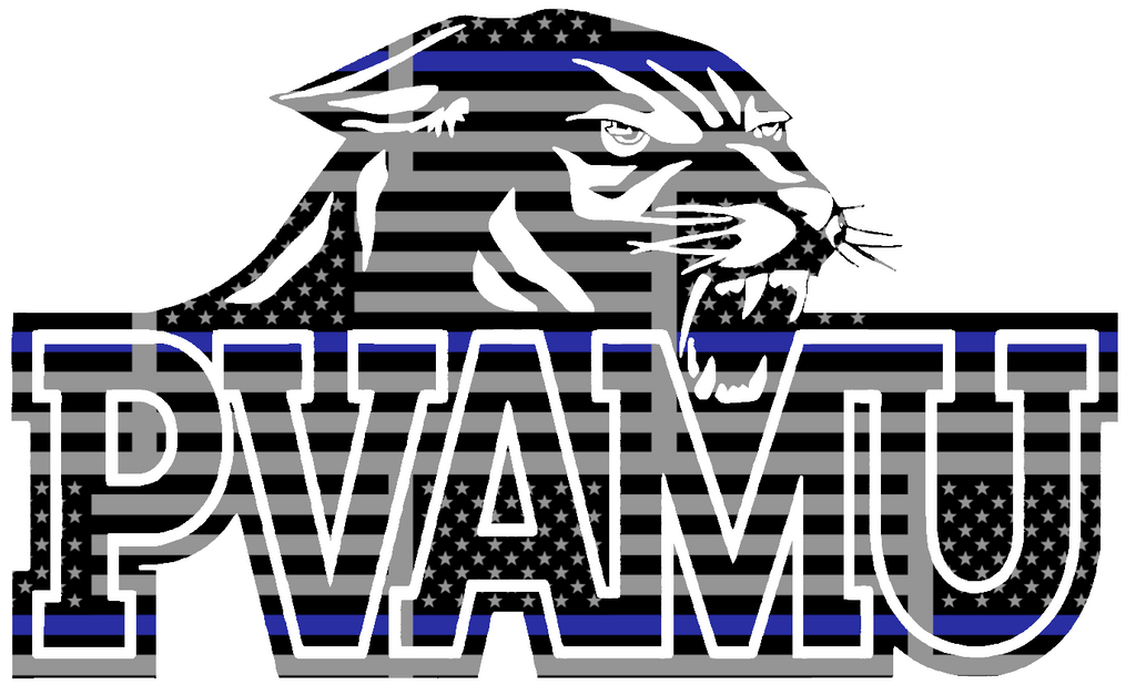 Prairie View A&M Panthers Team Logo Thin Blue Line American Flag Premium DieCut Vinyl Decal PICK SIZE