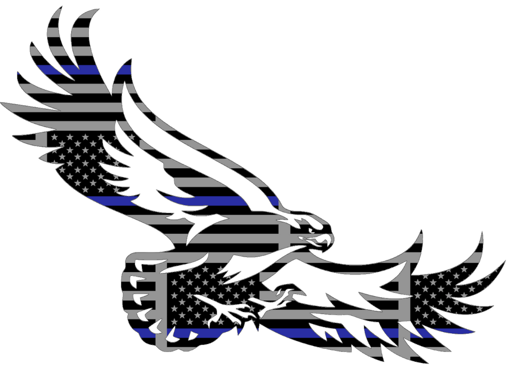 St Joseph Hawks Team Logo Thin Blue Line American Flag Premium DieCut Vinyl Decal PICK SIZE