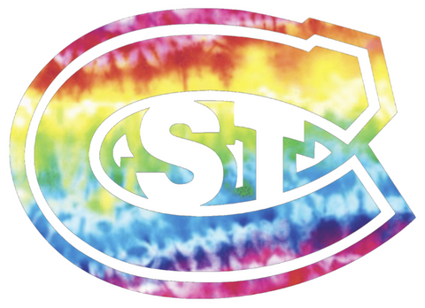 St Cloud State Huskies Team Logo Crucial Catch Cancer Tie Dye Vinyl Decal PICK SIZE