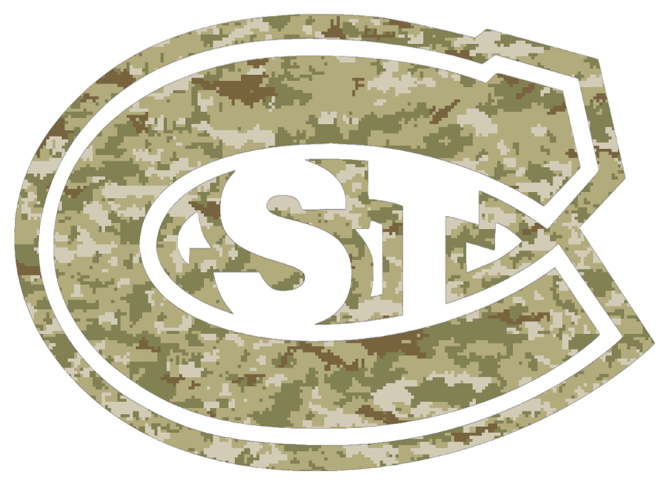 St Cloud State Huskies Team Logo Salute to Service Camouflage Camo Vinyl Decal PICK SIZE