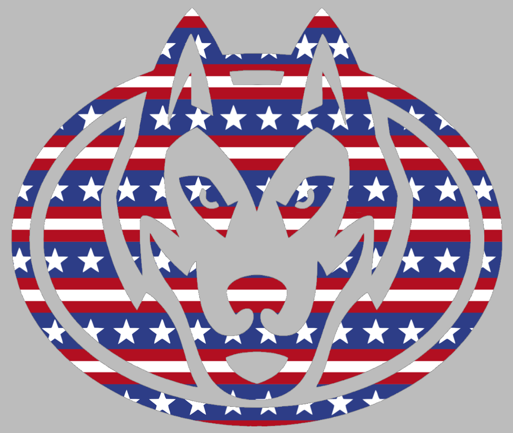 St Cloud State Huskies Mascot Logo Stars & Stripes USA American Flag Vinyl Decal PICK SIZE