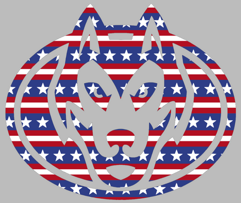 St Cloud State Huskies Mascot Logo Stars & Stripes USA American Flag Vinyl Decal PICK SIZE