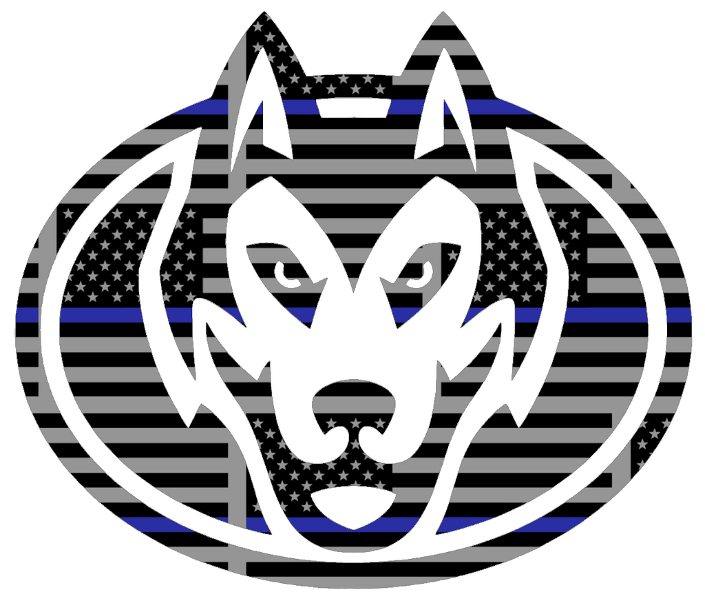 St Cloud State Huskies Mascot Logo Thin Blue Line American Flag Premium DieCut Vinyl Decal PICK SIZE