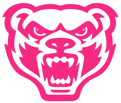 Oakland Golden Grizzlies HOT PINK Team Logo Premium DieCut Vinyl Decal PICK SIZE