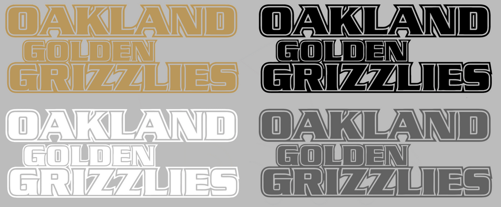 Oakland Golden Grizzlies Team Name Logo Premium DieCut Vinyl Decal PICK COLOR & SIZE