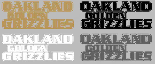 Oakland Golden Grizzlies Team Name Logo Premium DieCut Vinyl Decal PICK COLOR & SIZE