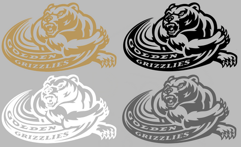 Oakland Golden Grizzlies Retro Throwback Logo Premium DieCut Vinyl Decal PICK COLOR & SIZE