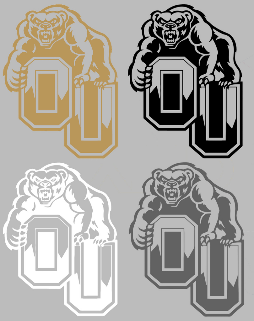 Oakland Golden Grizzlies Retro Throwback Logo Premium DieCut Vinyl Decal PICK COLOR & SIZE
