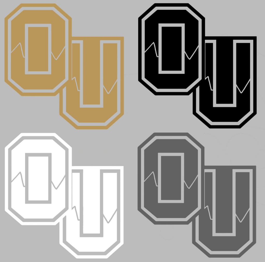 Oakland Golden Grizzlies Retro Throwback OU Logo Premium DieCut Vinyl Decal PICK COLOR & SIZE