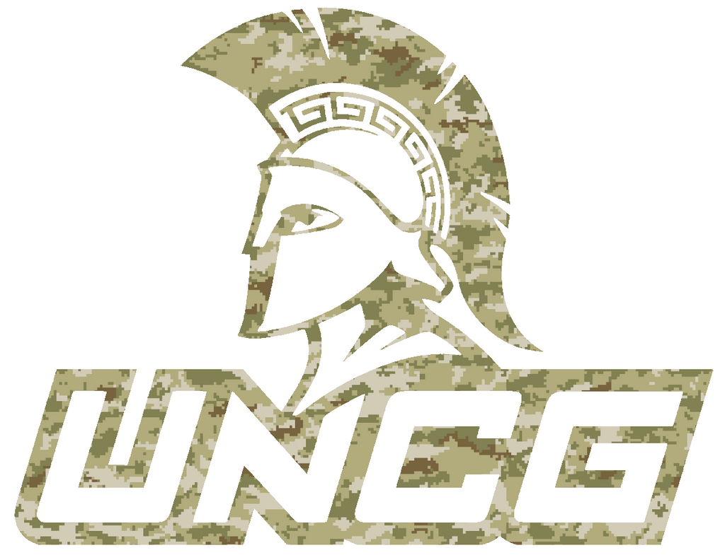 NC Greensboro Spartans Team Logo Salute to Service Camouflage Camo Vinyl Decal PICK SIZE