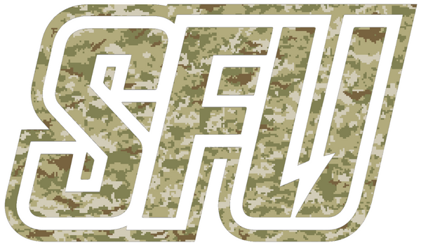 Saint Francis Red Flash Team Logo Salute to Service Camouflage Camo Vinyl Decal PICK SIZE