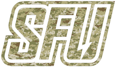 Saint Francis Red Flash Team Logo Salute to Service Camouflage Camo Vinyl Decal PICK SIZE