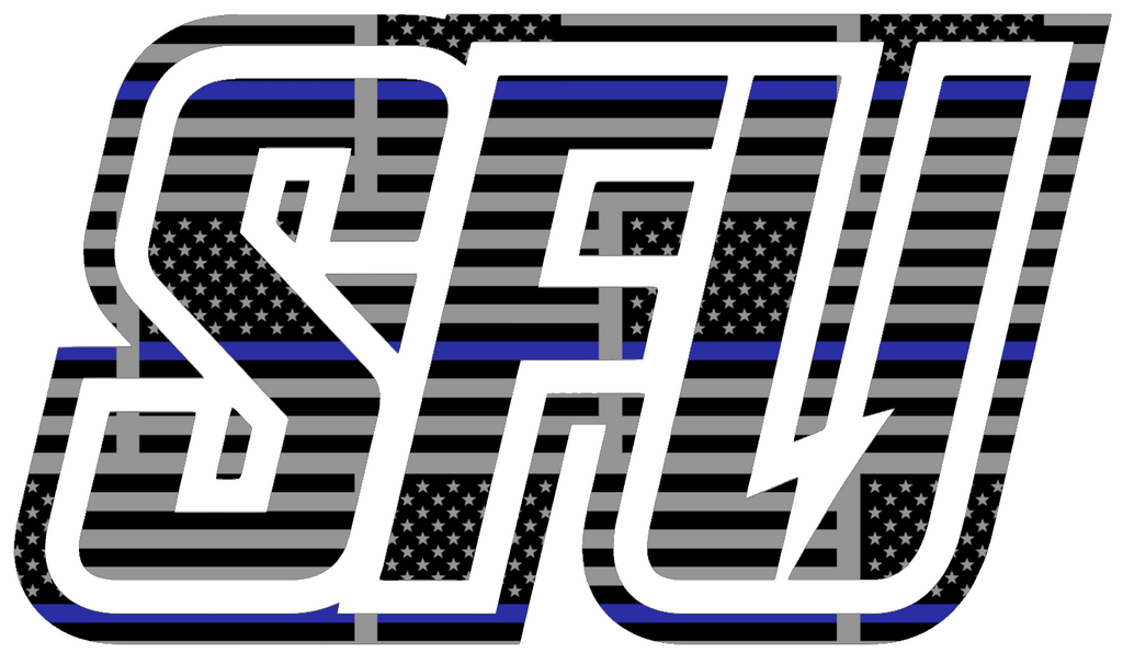 Saint Francis Red Flash Team Logo Thin Blue Line American Flag Premium DieCut Vinyl Decal PICK SIZE