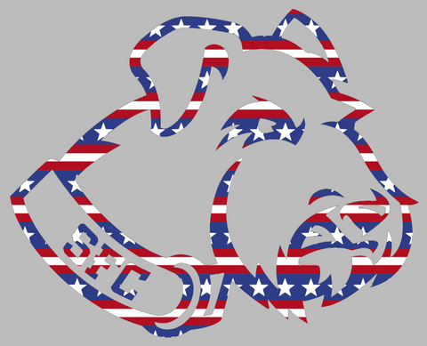 St Francis Terriers Team Logo Stars & Stripes USA American Flag Vinyl Decal PICK SIZE