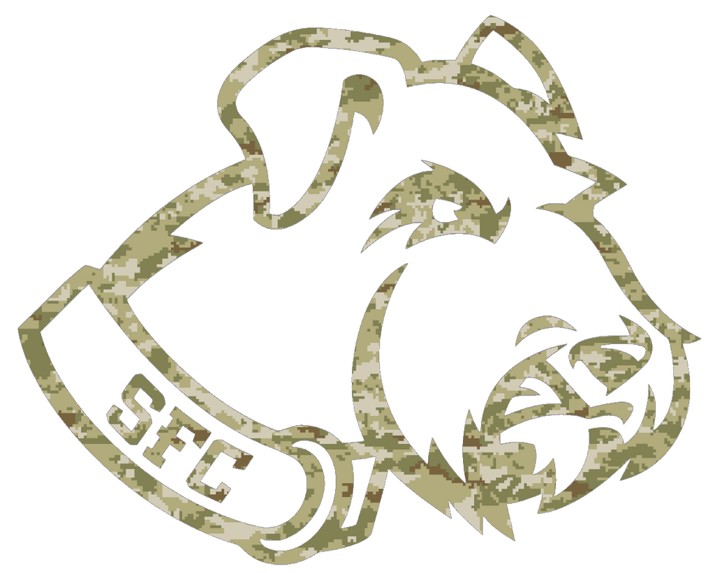 St Francis Terriers Team Logo Salute to Service Camouflage Camo Vinyl Decal PICK SIZE