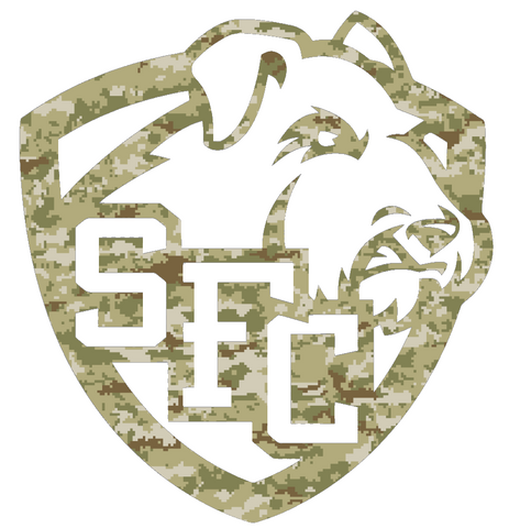 St Francis Terriers Alternate Logo Salute to Service Camouflage Camo Vinyl Decal PICK SIZE