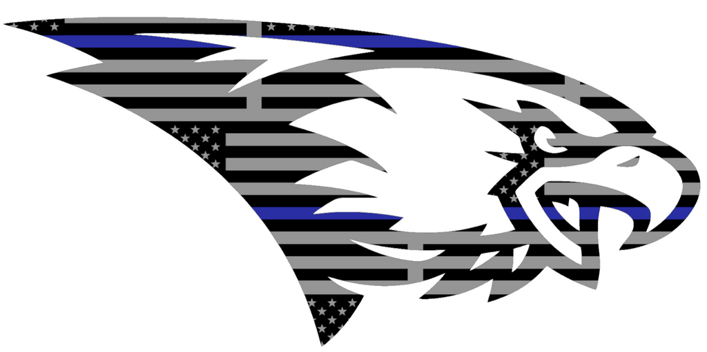 Southern Indiana Screaming Eagles Team Logo Thin Blue Line American Flag Premium DieCut Vinyl Decal PICK SIZE