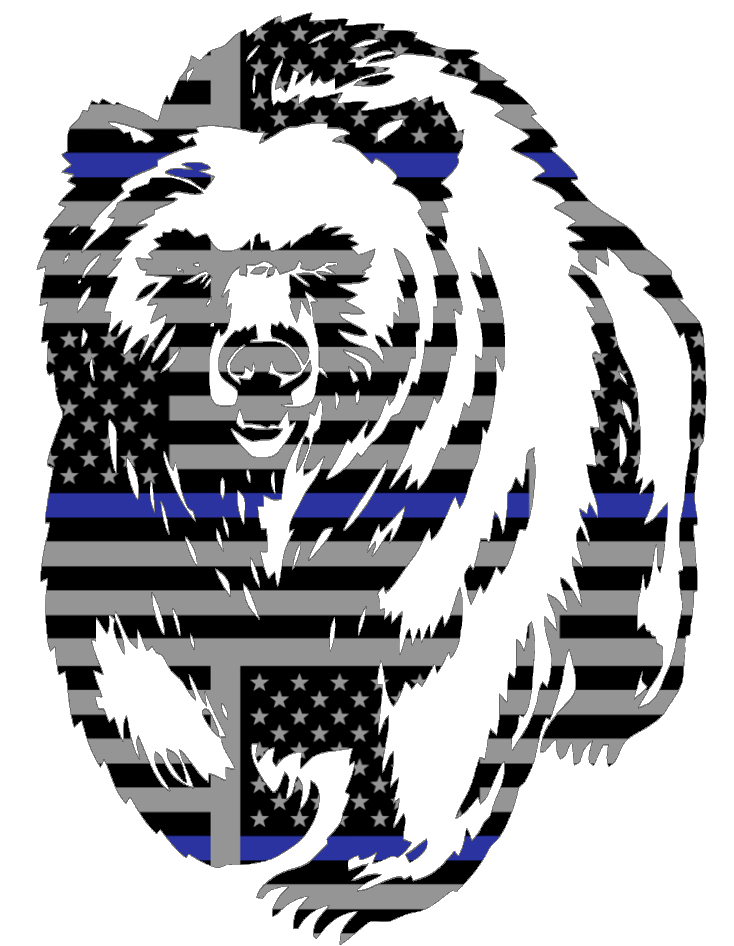 Montana Grizzlies Team Logo Thin Blue Line American Flag Premium DieCut Vinyl Decal PICK SIZE