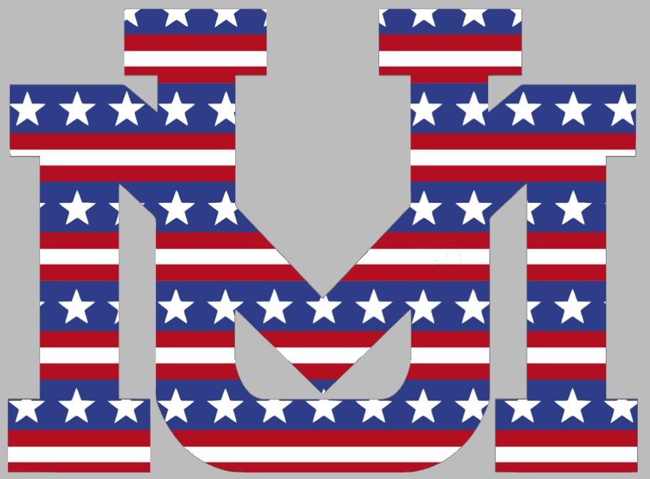 Montana Grizzlies UM Logo Stars & Stripes USA American Flag Vinyl Decal PICK SIZE