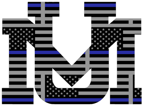 Montana Grizzlies UM Logo Thin Blue Line American Flag Premium DieCut Vinyl Decal PICK SIZE