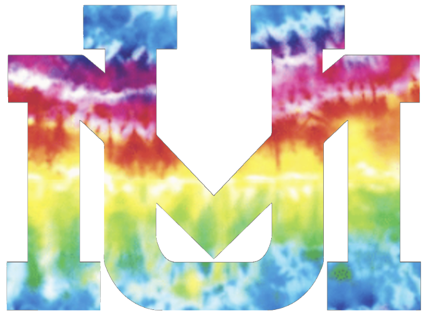 Montana Grizzlies UM Logo Crucial Catch Cancer Tie Dye Vinyl Decal PICK SIZE