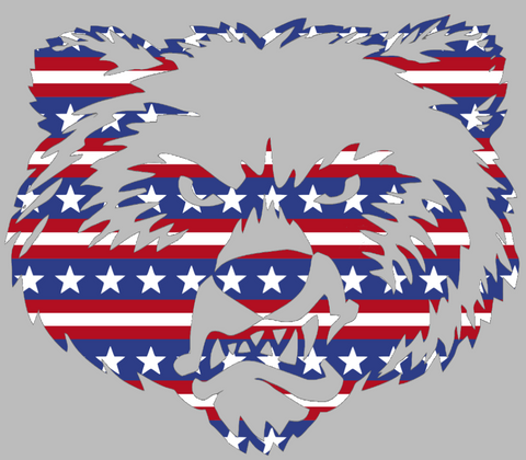Montana Grizzlies Mascot Logo Stars & Stripes USA American Flag Vinyl Decal PICK SIZE
