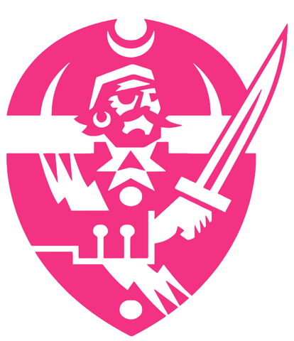 Hampton Pirates HOT PINK Team Logo Premium DieCut Vinyl Decal PICK SIZE