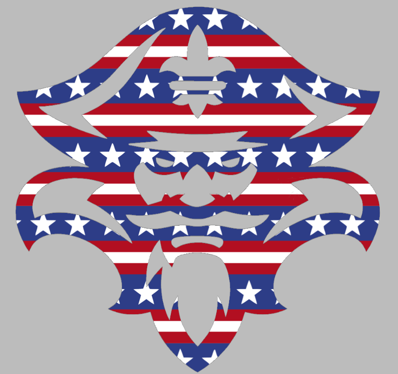 New Orleans Privateers Team Logo Stars & Stripes USA American Flag Vinyl Decal PICK SIZE