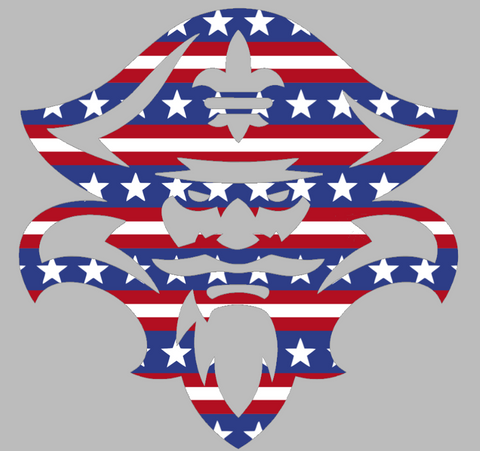 New Orleans Privateers Team Logo Stars & Stripes USA American Flag Vinyl Decal PICK SIZE