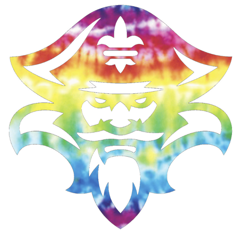 New Orleans Privateers Team Logo Crucial Catch Cancer Tie Dye Vinyl Decal PICK SIZE