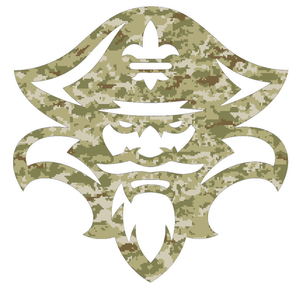 New Orleans Privateers Team Logo Salute to Service Camouflage Camo Vinyl Decal PICK SIZE
