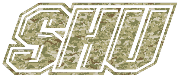 Sacred Heart Pioneers Team Logo Salute to Service Camouflage Camo Vinyl Decal PICK SIZE