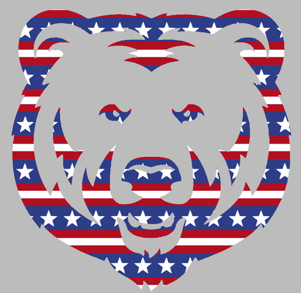 Northern Colorado Bears Mascot Logo Stars & Stripes USA American Flag Vinyl Decal PICK SIZE