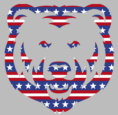 Northern Colorado Bears Mascot Logo Stars & Stripes USA American Flag Vinyl Decal PICK SIZE