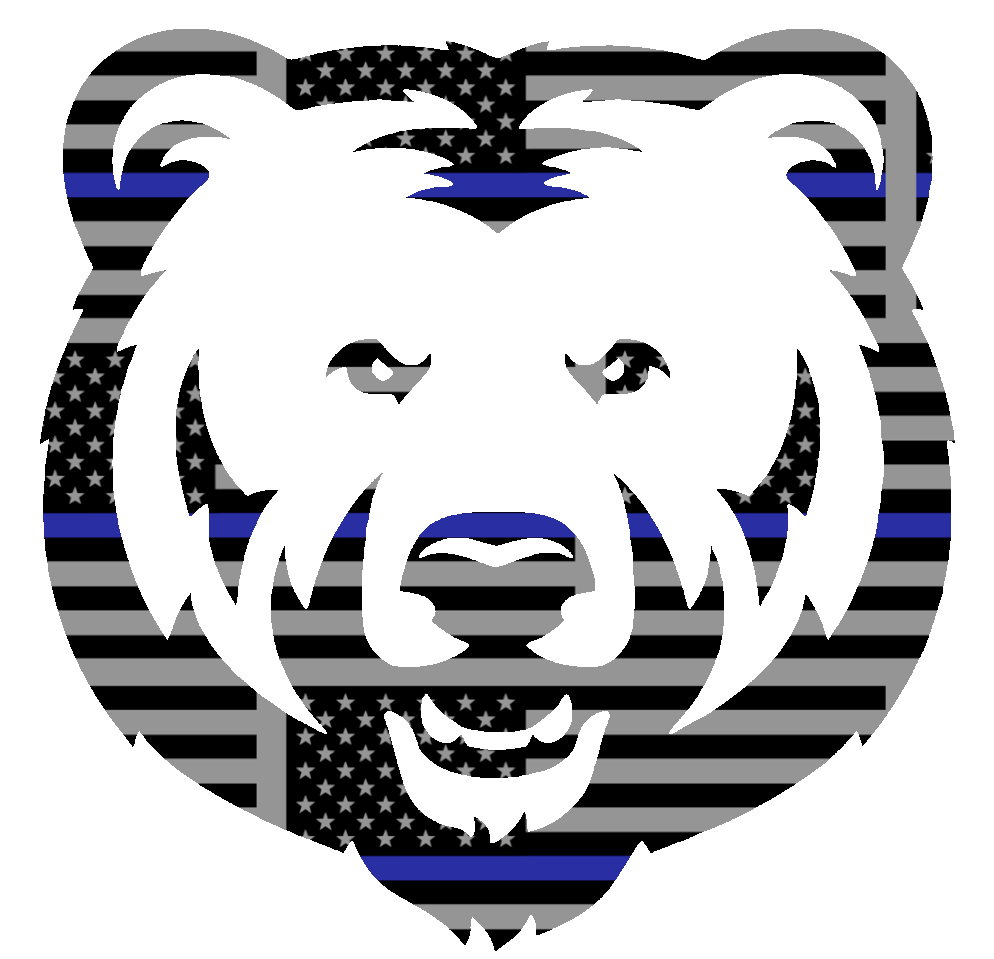Northern Colorado Bears Mascot Logo Thin Blue Line American Flag Premium DieCut Vinyl Decal PICK SIZE